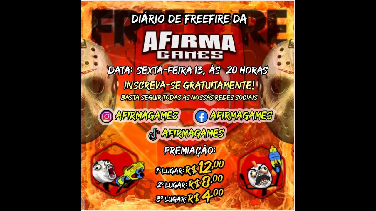 FreeFire, 4º Campeonato Diário da AFirma Games, jogando com amigos e inscritos.