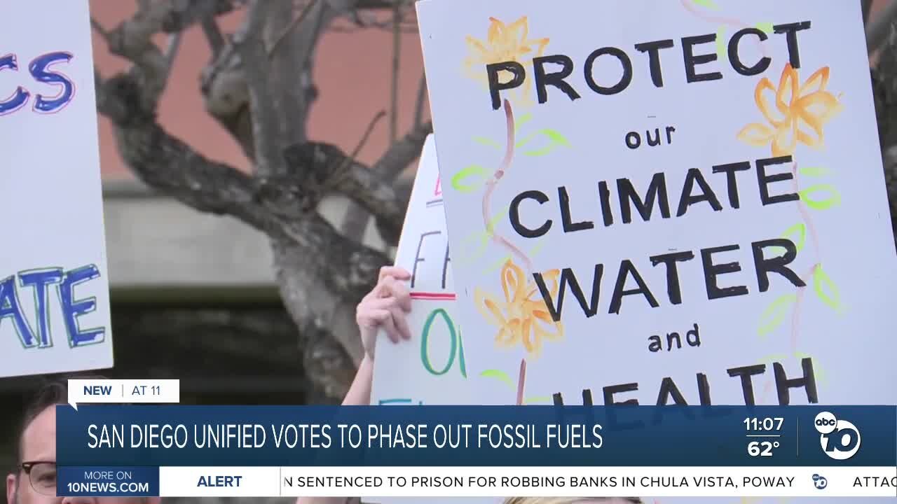 SD Unified board votes to phase out fossil fuels