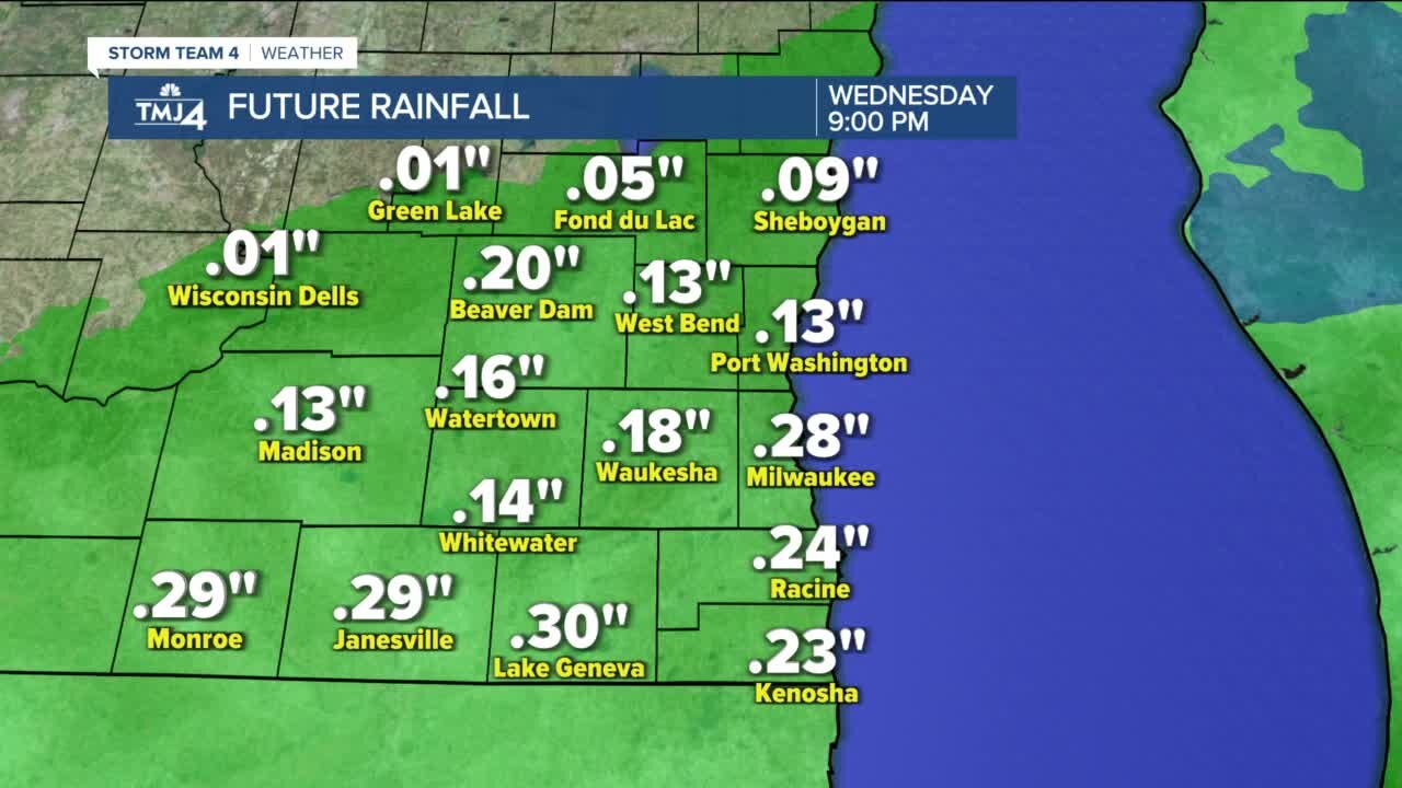 Temperatures in the 40s Wednesday with afternoon rain likely