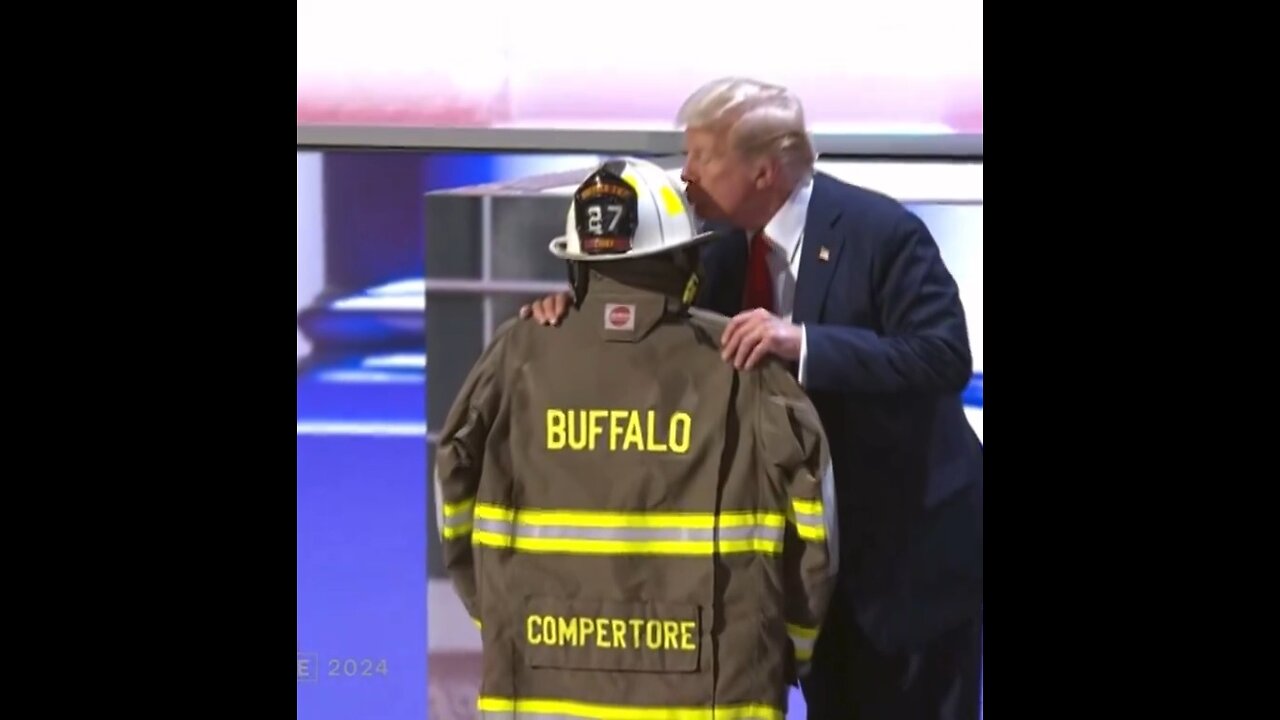 President Trump says goodbye to the firefighter who lost his life protecting his family.