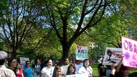 Another contingent shows up Immigration march 5-1-10.AVI