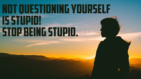 Not Questioning Yourself Is Stupid! Stop Being Stupid.