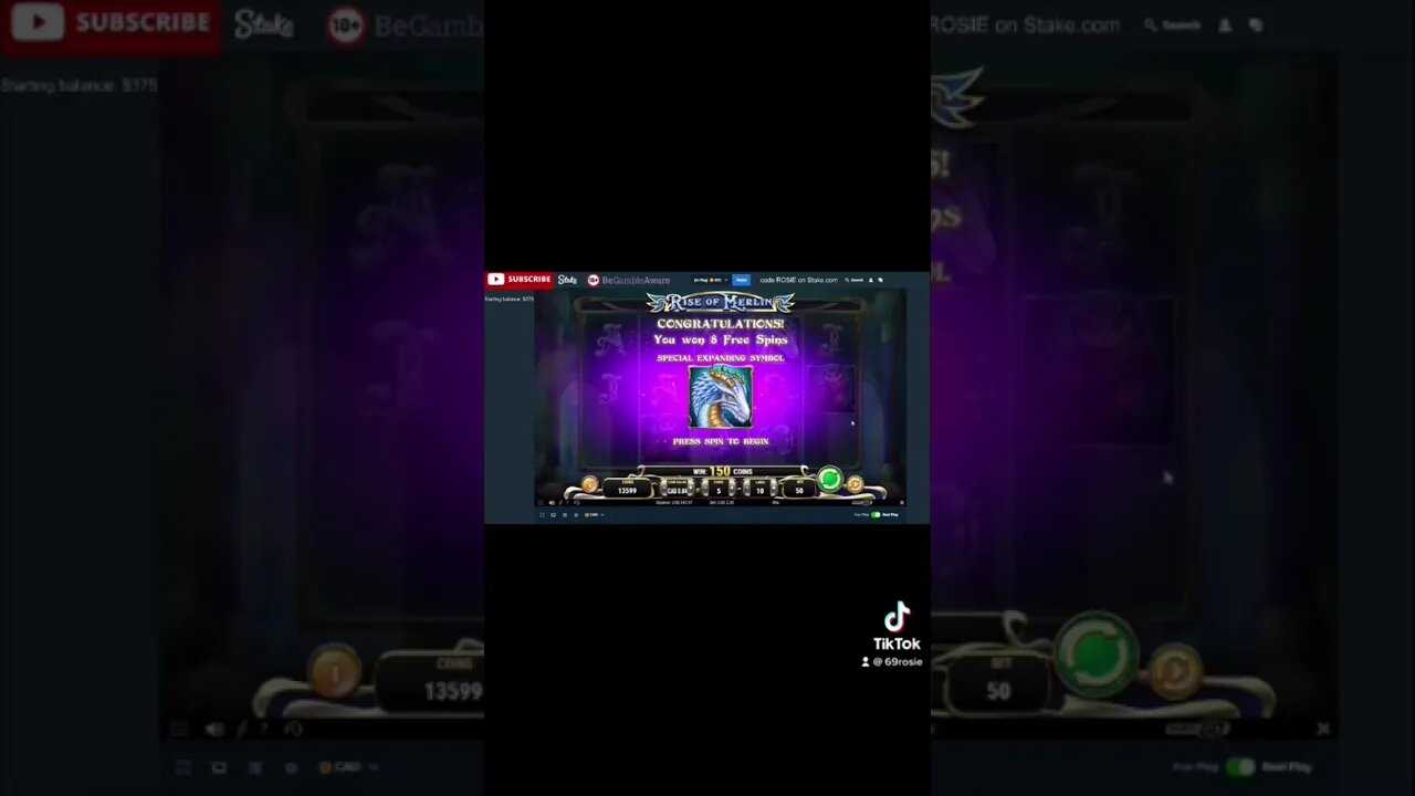 PT.1 Merlin#fyp #gamble #stake #bitcoin #casino #youtube #multi #streamer #slots #slotmachine #live
