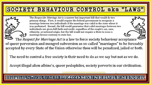 SOCIETY BEHAVIOUR CONTROL aka "LAWS"