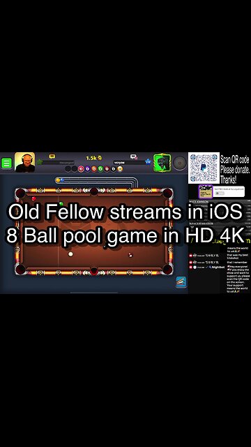 Old Fellow streams in iOS 8 Ball pool game in HD 4K 🎱🎱🎱 8 Ball Pool 🎱🎱🎱
