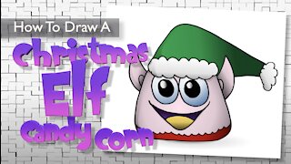 How to Draw a Christmas Elf Candy Corn 🎅Christmas🎄Winter 🎄❄️🎅 Easy 🎅 Step by Step 🎄FrazierTales❄️