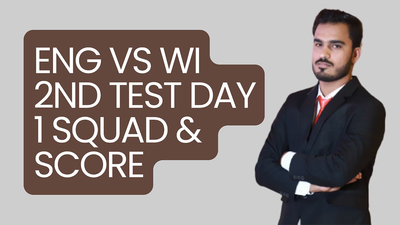 Eng Vs WI 2nd Test Day 1 Squad & Score for 1st Inning. #cricket #engvswi