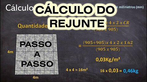 Cálculo de REJUNTE (Passo a Passo)!!!