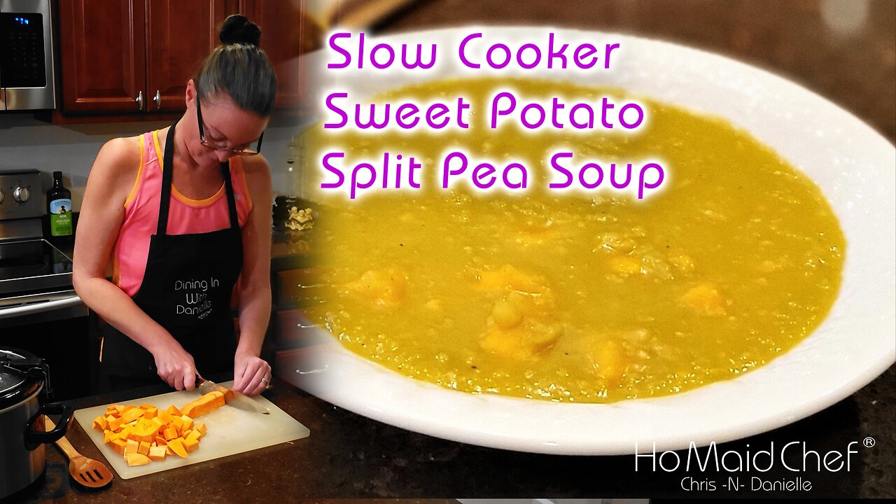 Slow Cooker Sweet Potato Split Pea Soup | Dining In With Danielle