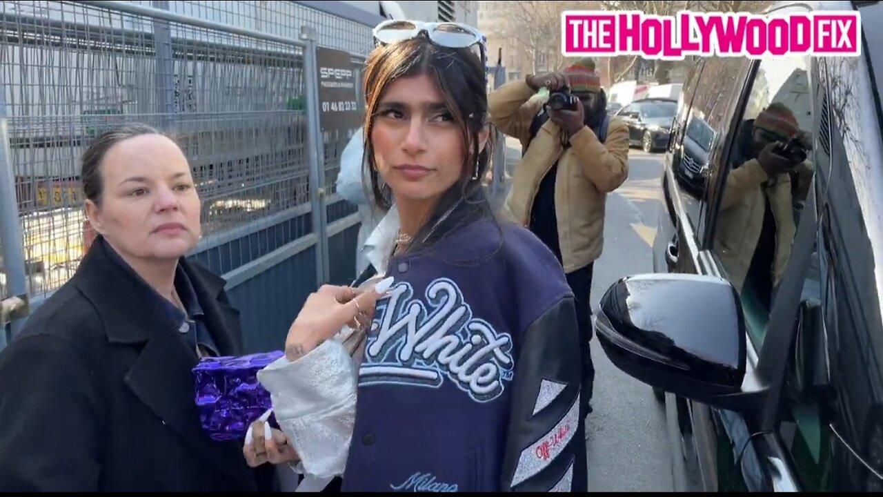 Mia Khalifa Is Mobbed By Fans & Paparazzi While Leaving The Off-White Show During Paris Fashion Week