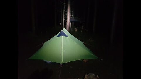 Inside of the tent is emptied for the Lanshan 2 to be broken down