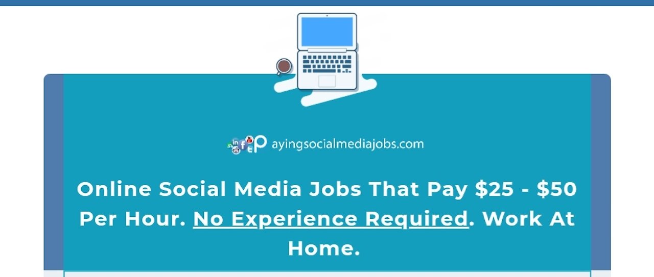 Online Social Media Jobs That Pay $25 - $50 Per Hour. No Experience Required. Work At Home.