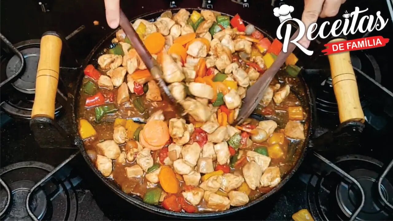 FRANGO XADREZ SIMPLES E RÁPIDO | RECEITAS DE FAMÍLIA OFICIAL