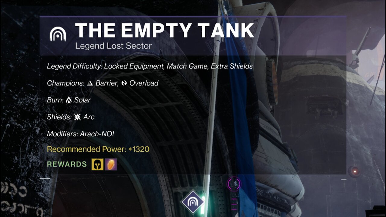 Destiny 2 Legend Lost Sector: The Empty Tank on the Tangled Shore 12-4-21