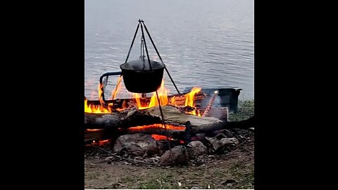 Nature, recreation, fishing, and a bonfire, what could be better
