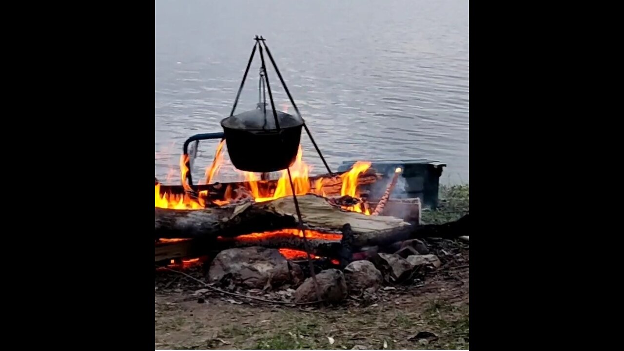 Nature, recreation, fishing, and a bonfire, what could be better
