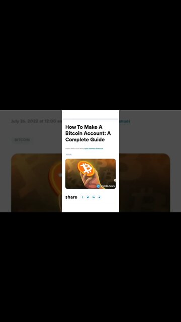 How To Make A Bitcoin Account! #cryptomash @CryptoCrewUniversity @AnthonyEdward @CoinBureau