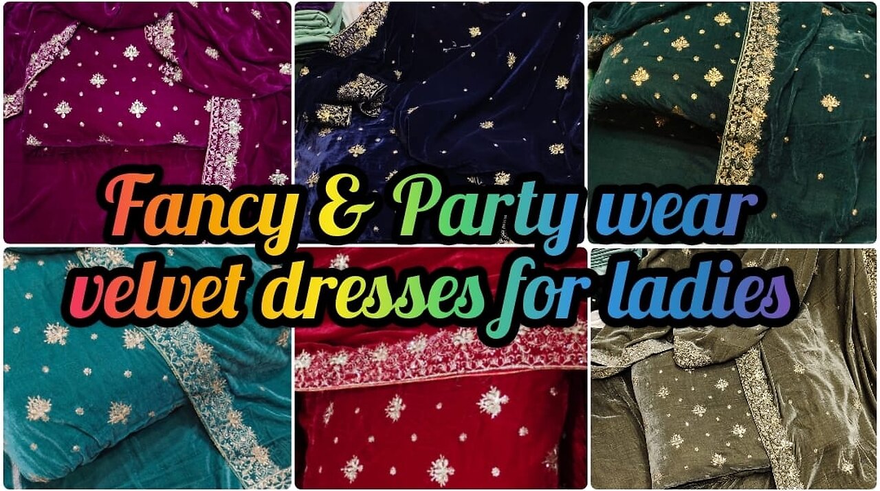 Velvet clothes for ladies,fancy and party wear dresses