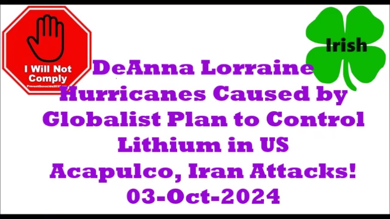 LITHIUM, Dead Bodies, & FEMA Stand-Down Orders What is this Hurricane PSYOP 03-Oct-2024