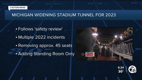 Michigan widening stadium tunnel for 2023