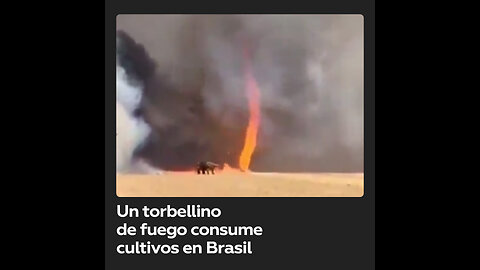 Fuego forma un torbellino y devasta cultivos en Mato Grosso, Brasil