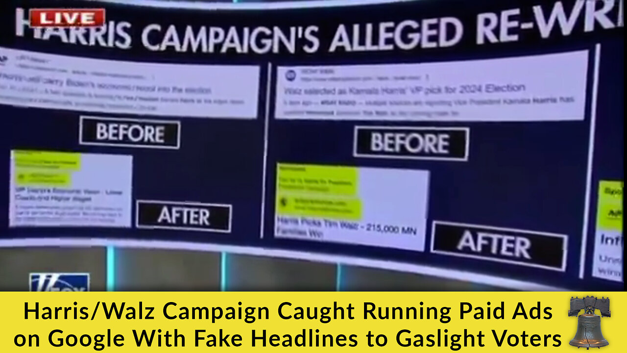 Harris/Walz Campaign Caught Running Paid Ads on Google With Fake Headlines to Gaslight Voters