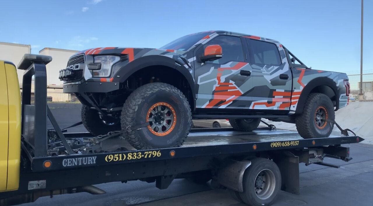 wrap is done, still on a tow truck.