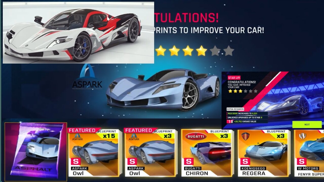 Asphalt 9 | Opening 180 Aspark Owl Pack Max Star ⭐ & Test Drive @AsphaltGames @Asphalt89