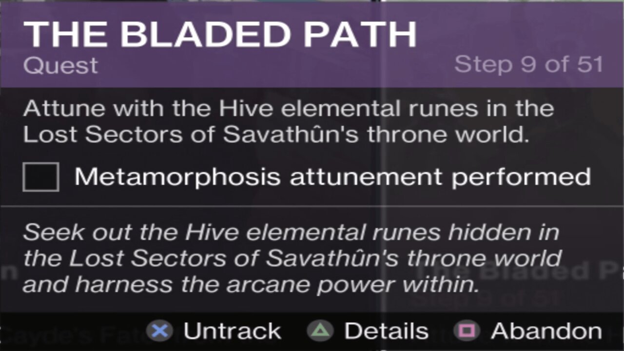 The Bladed Path - Metamorphosis attunement performed - Destiny 2