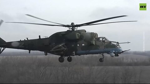 Russian helicopter strike group carries out combat mission