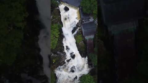 Top Down view of Fairy Glen falls North Wales Betws-y-coed. This is one of many hidden gems in wales
