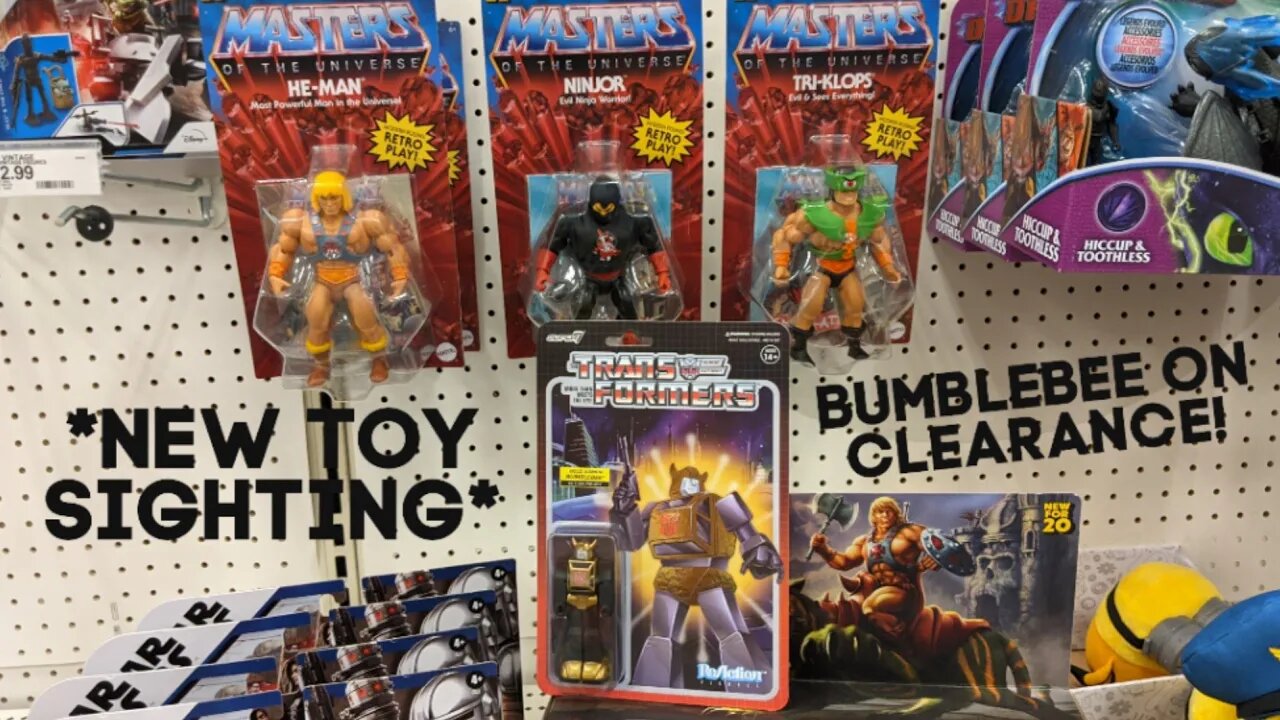 MOTU He-Man Retro Figures NINJOR & TRI-CLOPS and Super 7 GOLD BUMBLEBEE On Clearance - Rodimusbill
