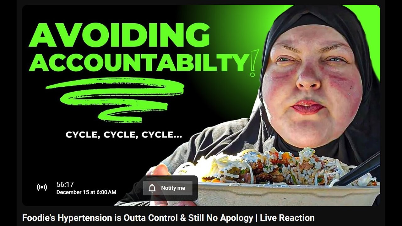 12-15-2024 The YouTube Underground "Foodie's Hypertension is Outta Control & Still No Apology" w/ live chat (starts at 45:00)