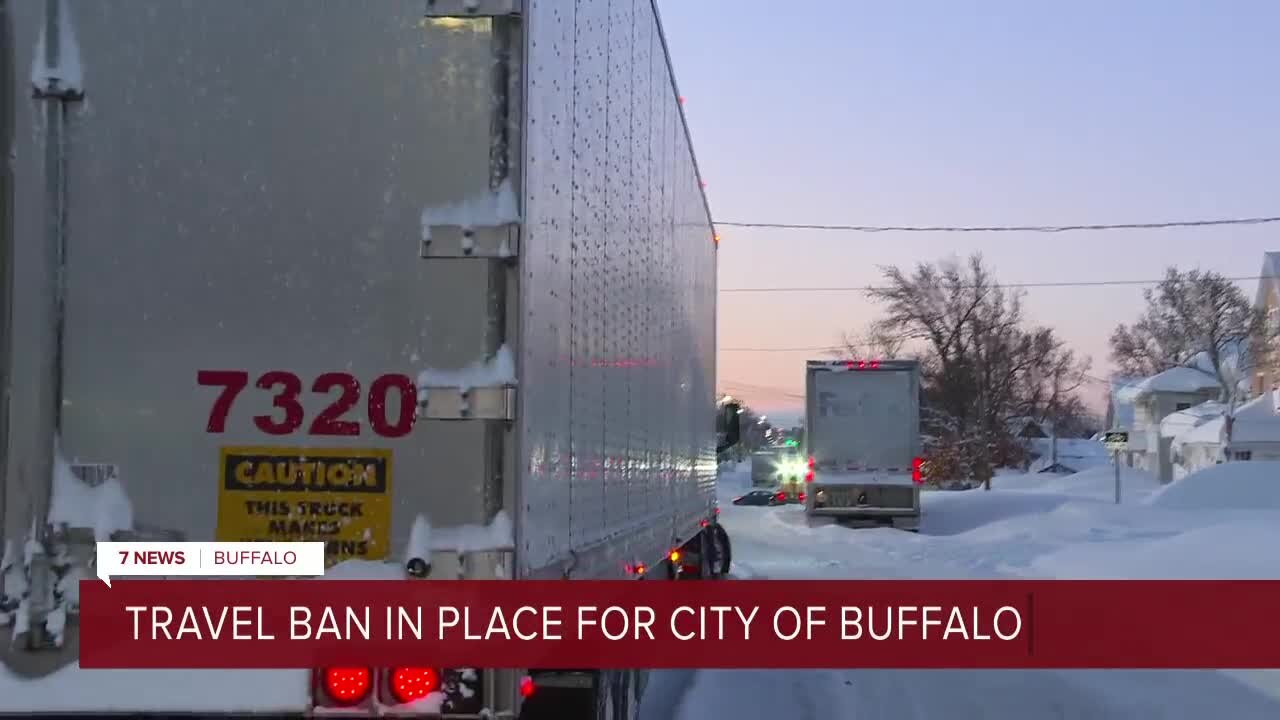 Buffalo Snow Storm: Tractor trailers avoiding thruway now stuck on local streets