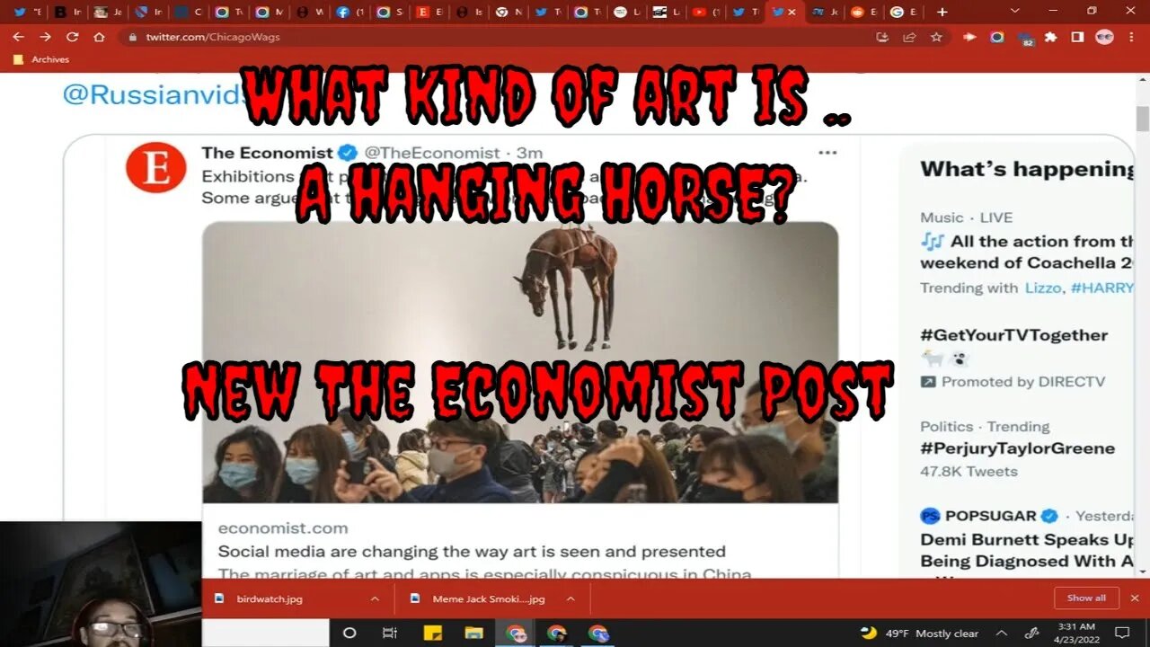 Horse Hanging Art - Trojan Horse Virus? Lets Review The Economist cover : Apr 23, 2022 3:45 AM