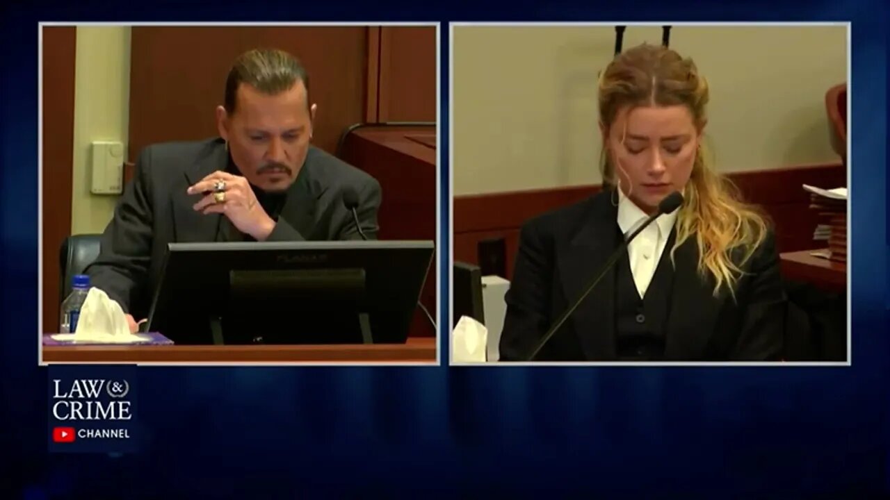 Amber Heard physically shaking as she hears audio recording of Johnny Depp outburst