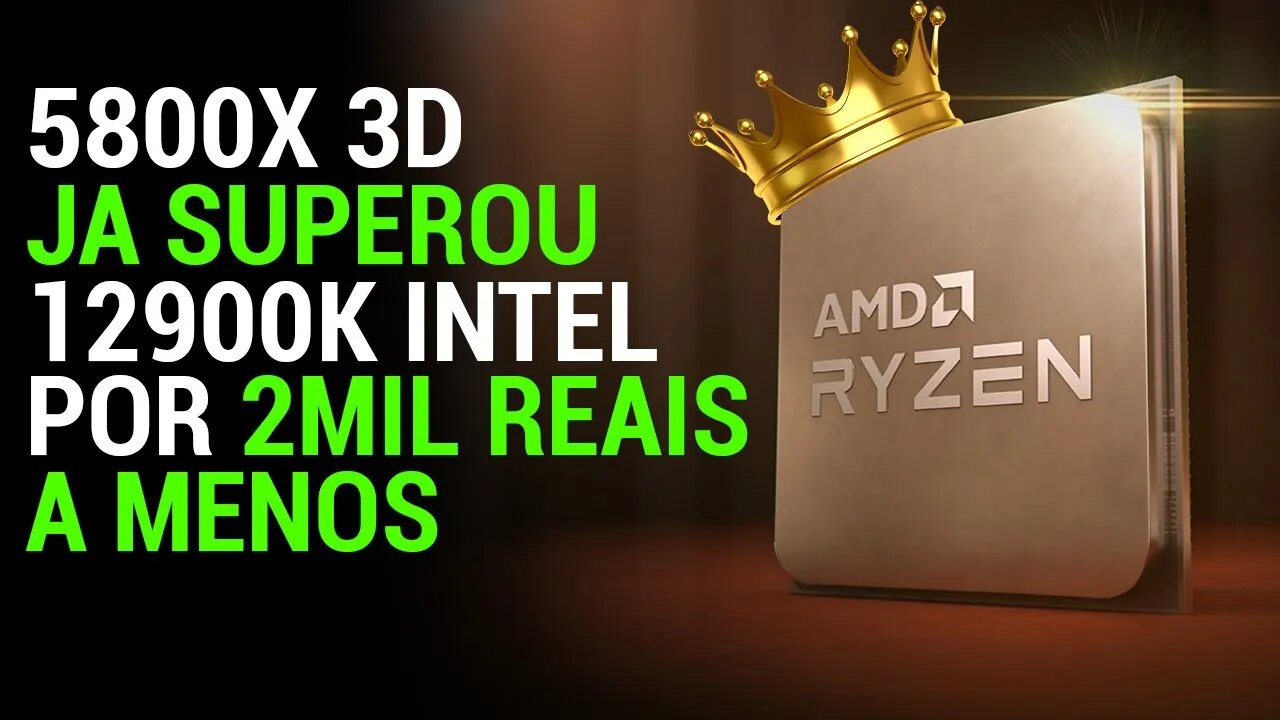 Ryzen 7 5800X3D ATROPELOU o I9 12900K !