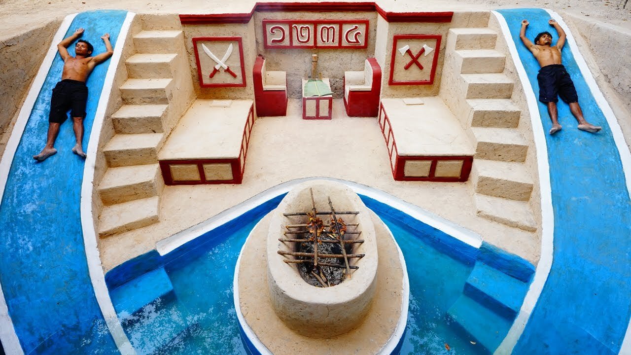 Awesome Men Hard Work to Build Vision Underground House with Pools By Ancient Skills