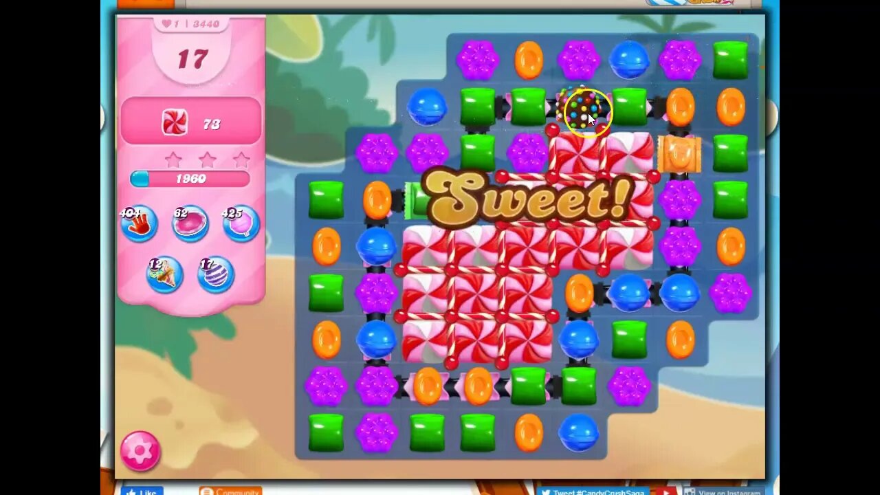 Candy Crush Level 3440 Talkthrough, 20 Moves 0 Boosters