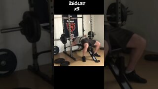 260x3 bench press #shorts