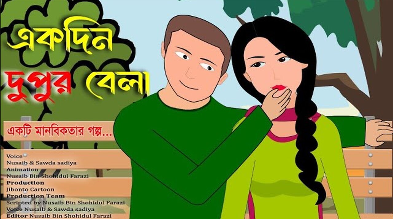 একদিন দুপুর বেলা | Bangla Cartoon | Jibonto Cartoon | বাংলা ভালবাসার কার্টুন গল্প