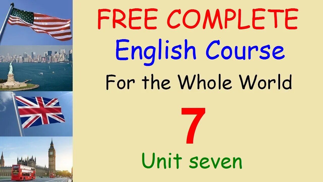 Telling the Time - Lesson 07 - FREE and COMPLETE English Course for the Whole World