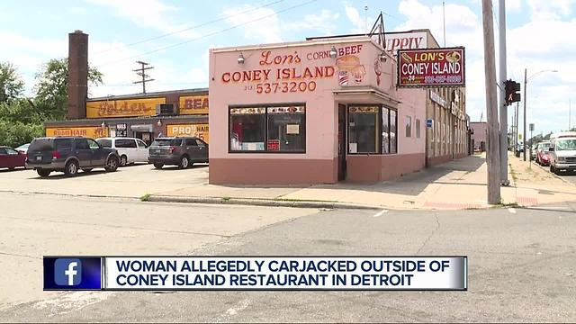 Woman reports carjacking after walking out of Detroit coney island