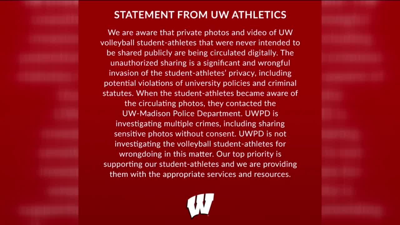 Investigation underway after UW Athletics says private photos, video shared of volleyball team