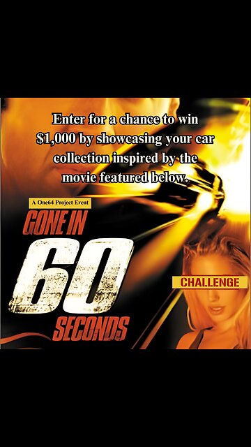 WIN $1,000! Build your dream car collection inspired by Gone in 60 Seconds (2000)