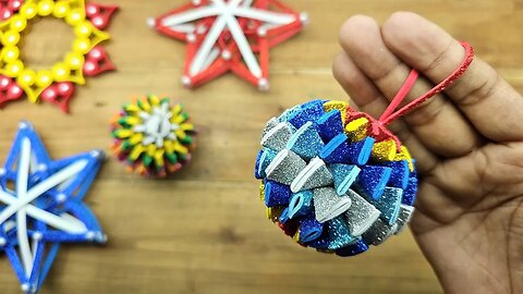 ❄️ Christmas Crafts Idea 🎄 Handmade Christmas Ornaments 🎄 Glitter Foam Paper Crafts