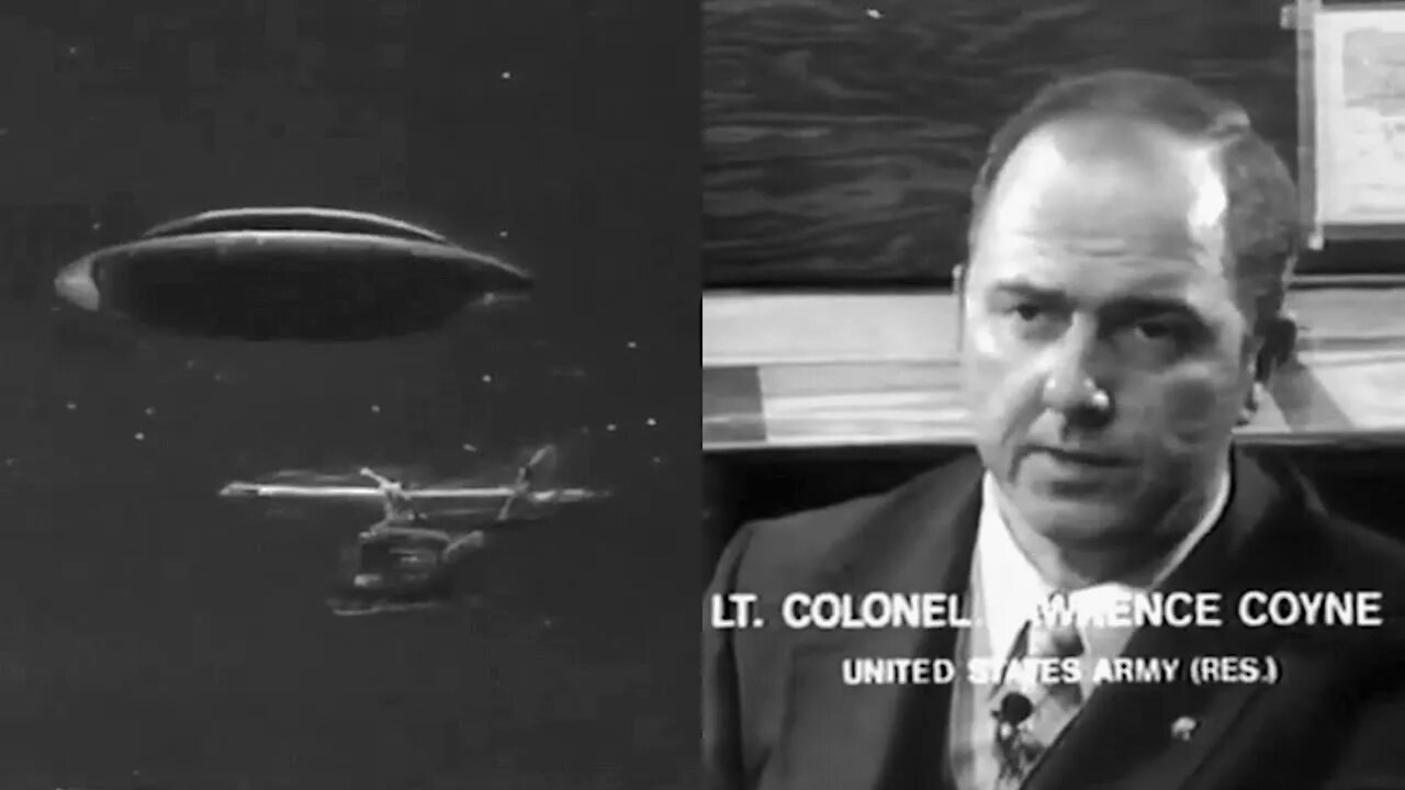 Lt. Col. Lawrence Coyne talks about a cigar-shaped UFO flying above his helicopter, October 18, 1973