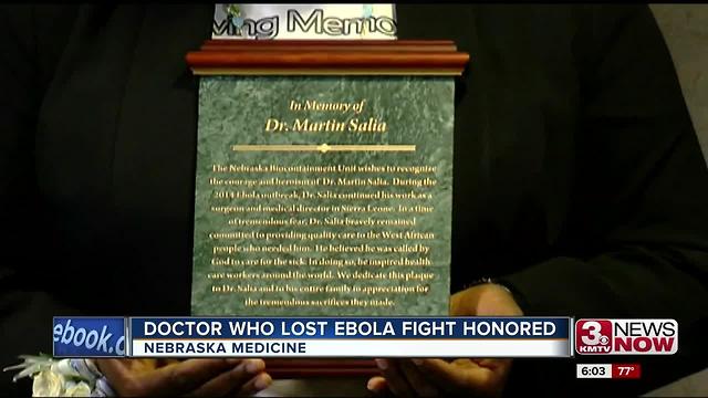 UNMC honors doctor who died from Ebola virus