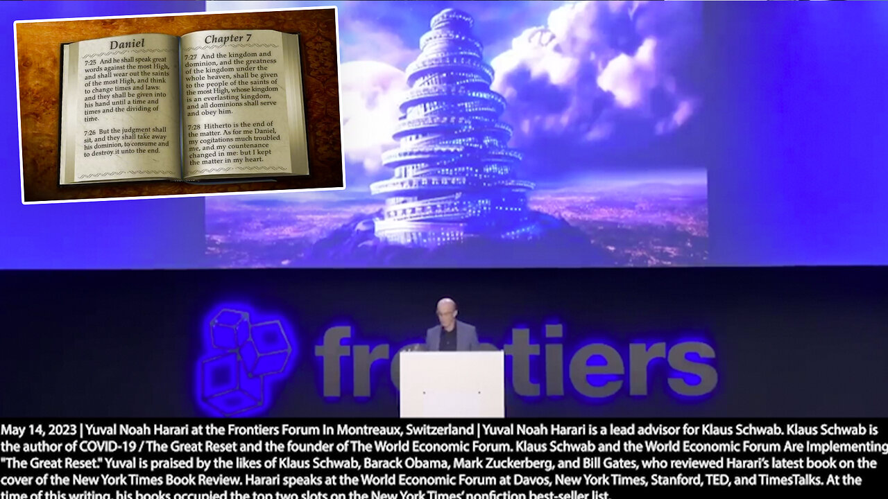 Daniel | Daniel 2:43 | "Difference Of This Fourth Industrial Revolution Is It Changes You If You Take the Genetic Editing." - Klaus Schwab | Daniel 7:25 | "A World w/ Completely Laws, We Will Rebuild the Temple." - Yuval Noah Harari