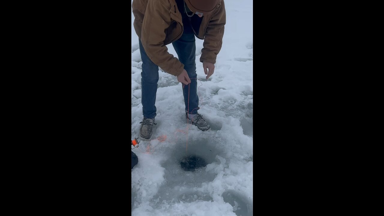 Ice fishing with tip ups